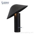 Matt Black All Metal Hat Table Lamp